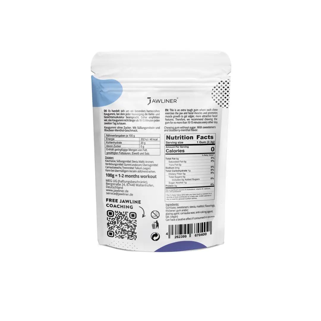 JAWLINER® Fitness Chewing Gum Blueberry Ice - Image 20