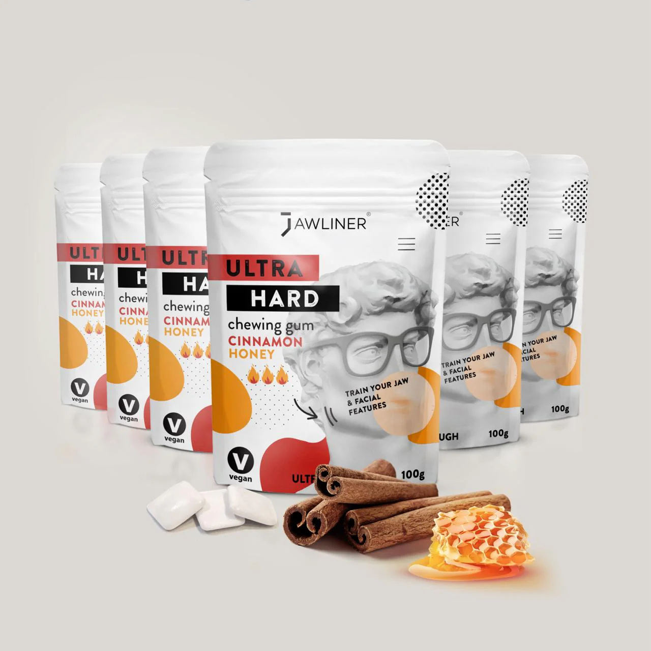 JAWLINER® Fitness Chewing Gum Cinnamon/Honey - Image 19