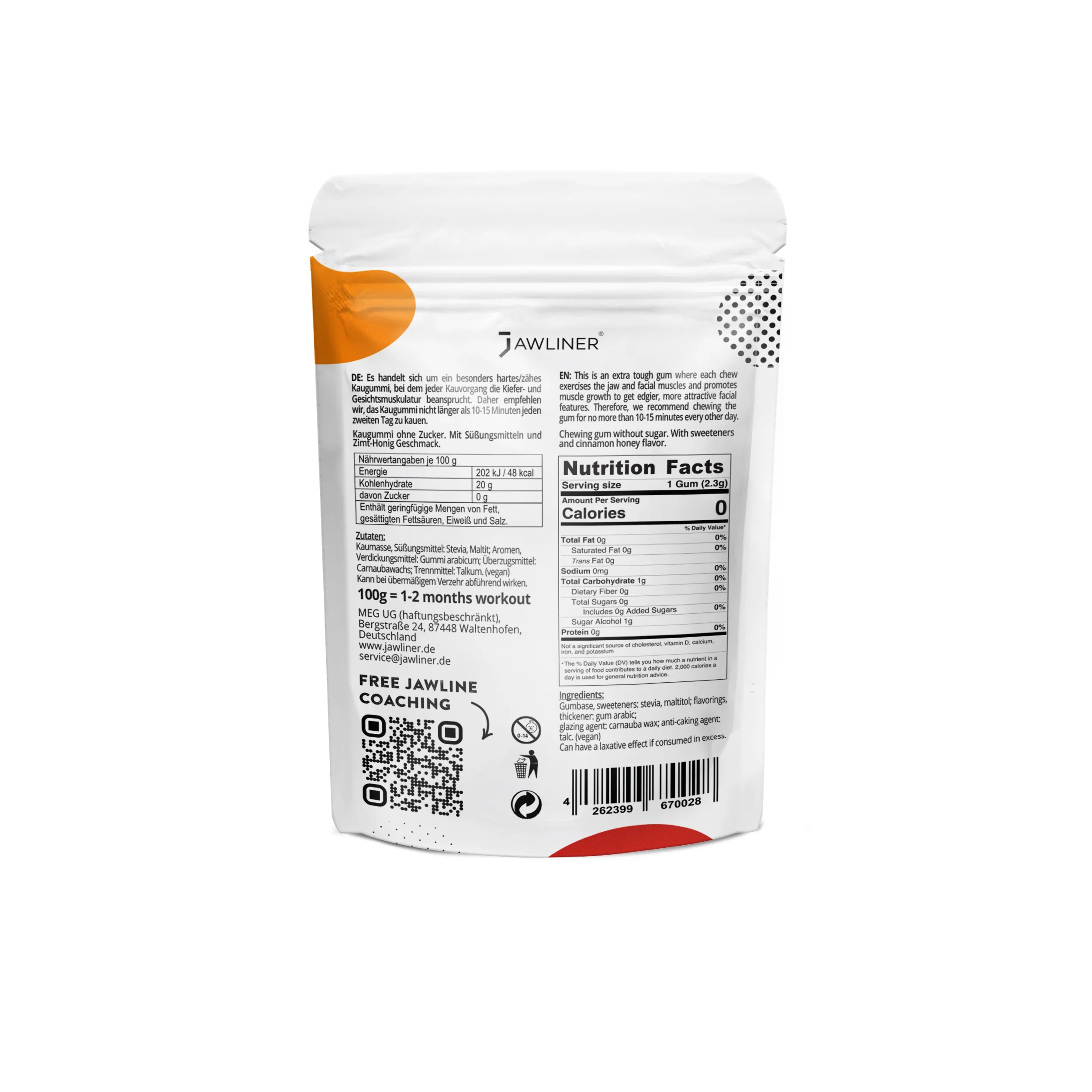 JAWLINER® Fitness Chewing Gum Cinnamon/Honey - Image 20