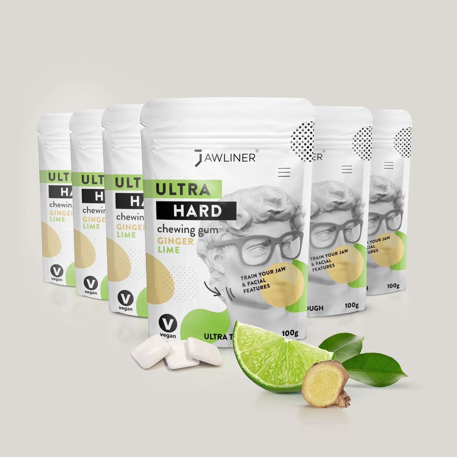 JAWLINER® Fitness Chewing Gum Ginger/Lime - Image 19