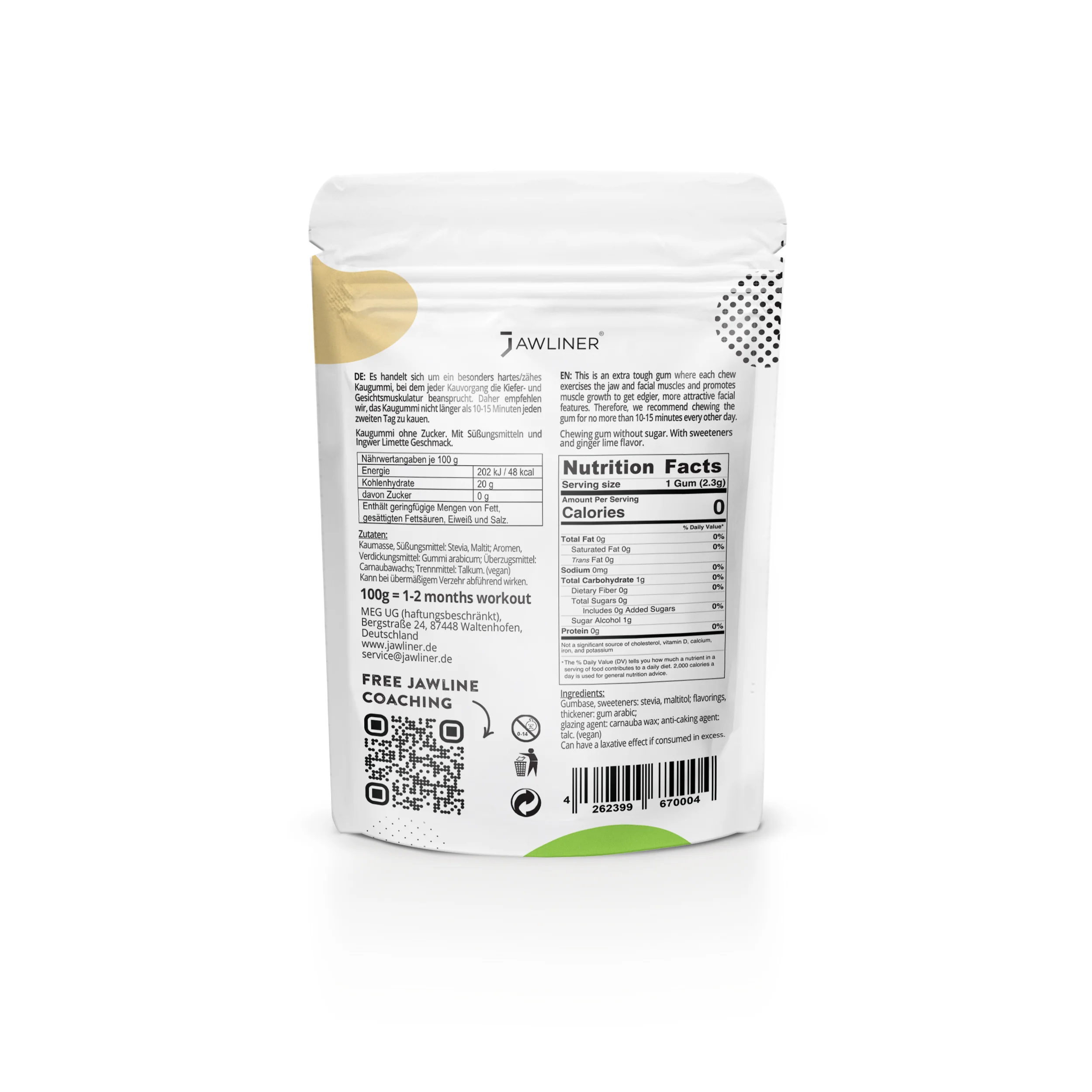 JAWLINER® Fitness Chewing Gum Ginger/Lime - Image 20