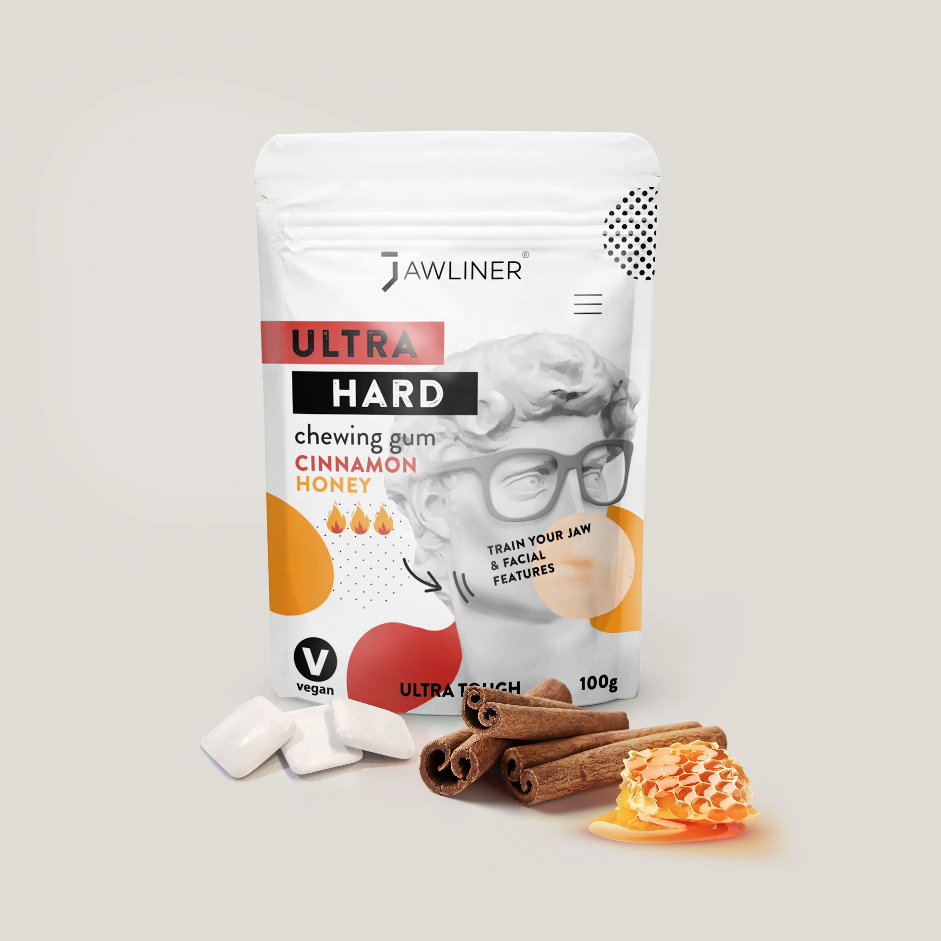 JAWLINER® Fitness Chewing Gum Cinnamon/Honey - Image 18