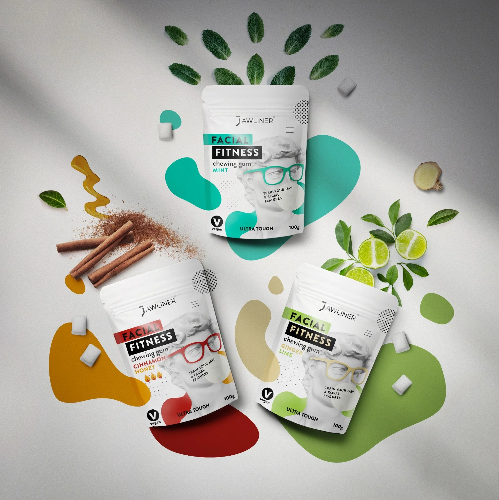 JAWLINER® Fitness Chewing Gum Bundle Pack - Mixed Flavours - Image 24